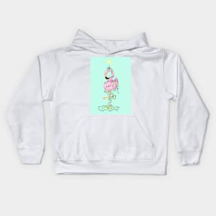 Flamingo Christmas Tree Kids Hoodie